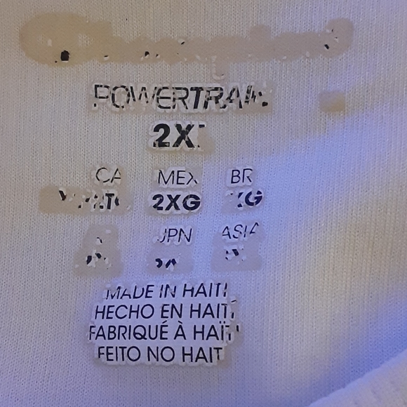 Champion Powertram white textured short sleeve tee shirt gray logo size XXL … - Picture 5 of 7